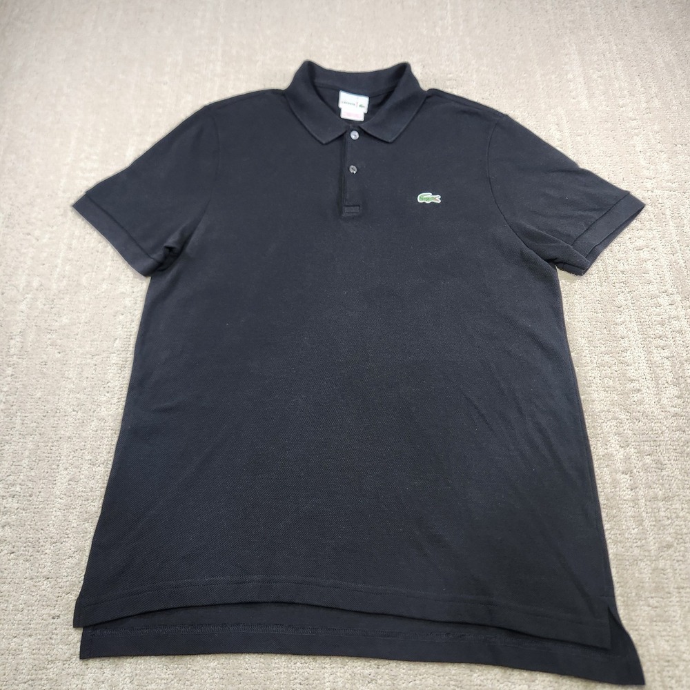 Lacoste Shirt Men 5 Black Polo Luxury Wealth Preppy Tennis Cotton Mesh